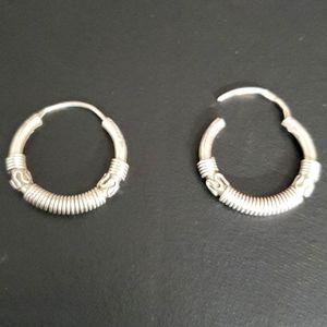 Egyptian 925 Sterling Silver 12mm Hoops  Earrings Thin Wires.